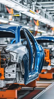 Foto de linha de montagem de indústria automotiva